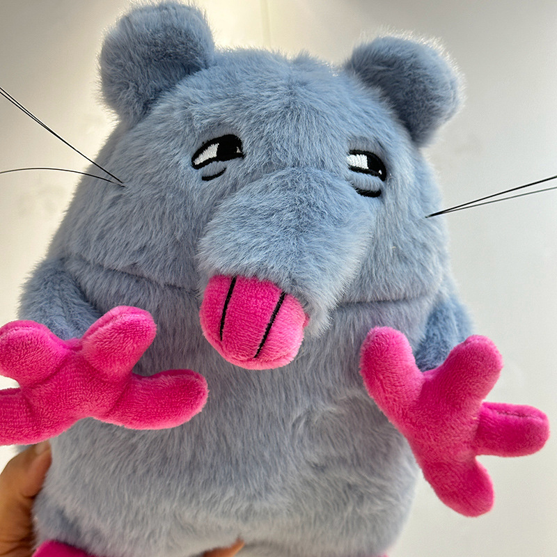 卡通比萨塔老鼠毛绒公仔披萨鼠耗子表情包恶搞怪玩偶儿童生日礼物