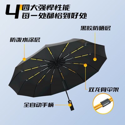 小魔自动雨伞加大加厚加固折叠超大雨伞男士晴雨两用抗风暴雨伞女