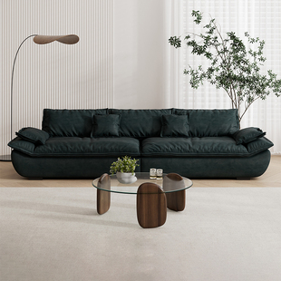 宅写奥克兰帆船极简奶油客厅懒人沙发猫抓布超深坐宽羽绒乳胶沙发