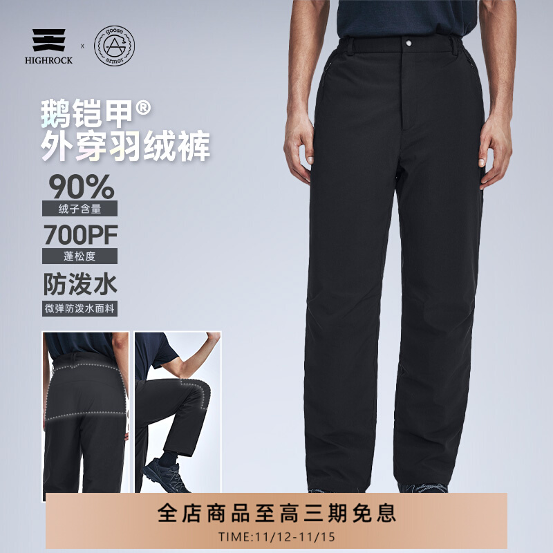 天石鎧甲鵝絨保暖羽絨褲外穿G016