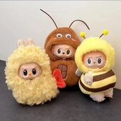 labubu一二三代蟑螂衣服炸虾套装 拉布布娃娃玩偶配饰 10cm娃衣换装