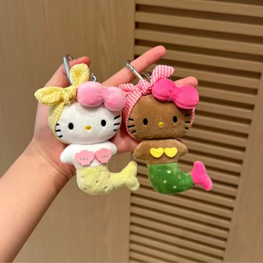 HelloKitty包包挂件黄色头巾美人鱼kt毛绒玩偶钥匙扣挂饰节日礼物图片