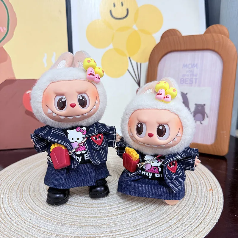 仅售娃衣】一二三代钥匙扣Labubu娃衣挂件拉布布Hello潮妞套装萌