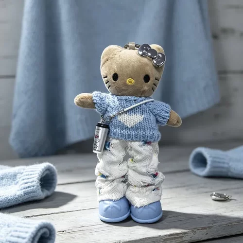 秋冬款长腿KT猫 包包挂件 可爱毛绒卡通玩偶hellokitty小挂件