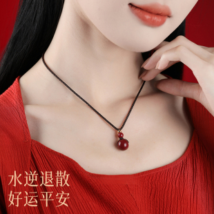 转运珠吊坠本命年高含量男女款 手工编织红绳礼物项链圆珠新货朱砂