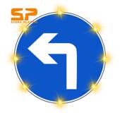 LED主动发光交通标志牌左转指示标志太阳能 接线可选