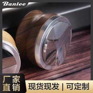 胡桃木布粉器实心不锈钢实木质压粉器可调节51/53/58mm粉锤填压器