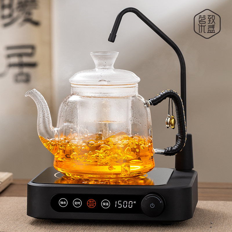 新款自动a上水电陶炉煮茶炉器烧水蒸煮一体全玻璃茶壶大容量养生