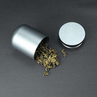 大号茶罐随身茶叶 铝合金便携旅行茶叶罐密封防潮收纳罐H商务中式