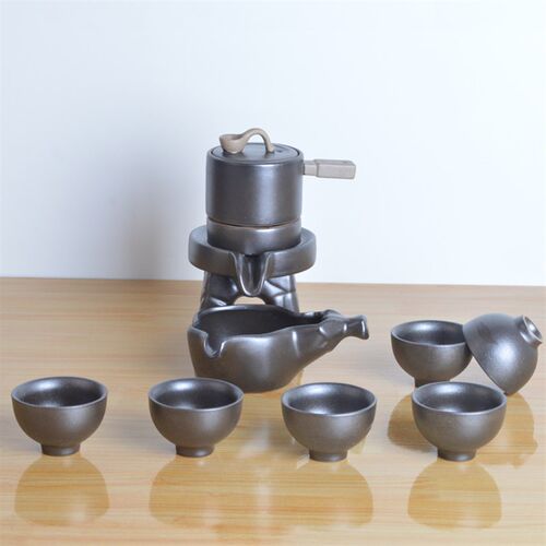 陶瓷懒人a茶具半全自动整套石磨家用冲泡茶器时来运转喝茶茶壶茶