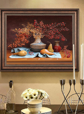 餐厅装饰画欧式客厅沙发背景墙挂画卧室玄关壁画单幅X酒杯油画美