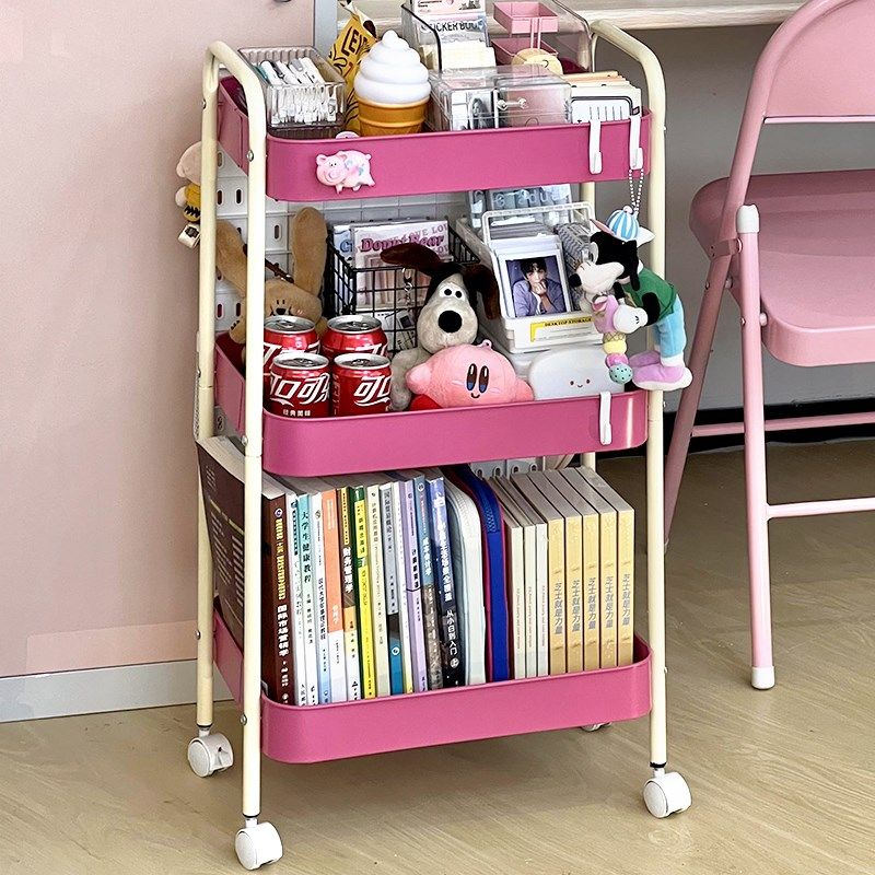 高颜值洞洞板小推车可移动多层家用E餐边化妆品床头沙发落地置物,收纳整理,家用收纳手推车,淘宝优惠券,粉丝福利购,淘宝优惠卷