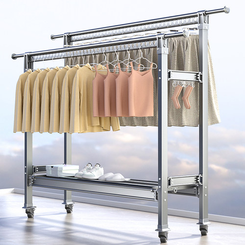 落地晾衣架折叠家用o阳台室内卧室加粗加厚晒衣架户外晒被子凉衣