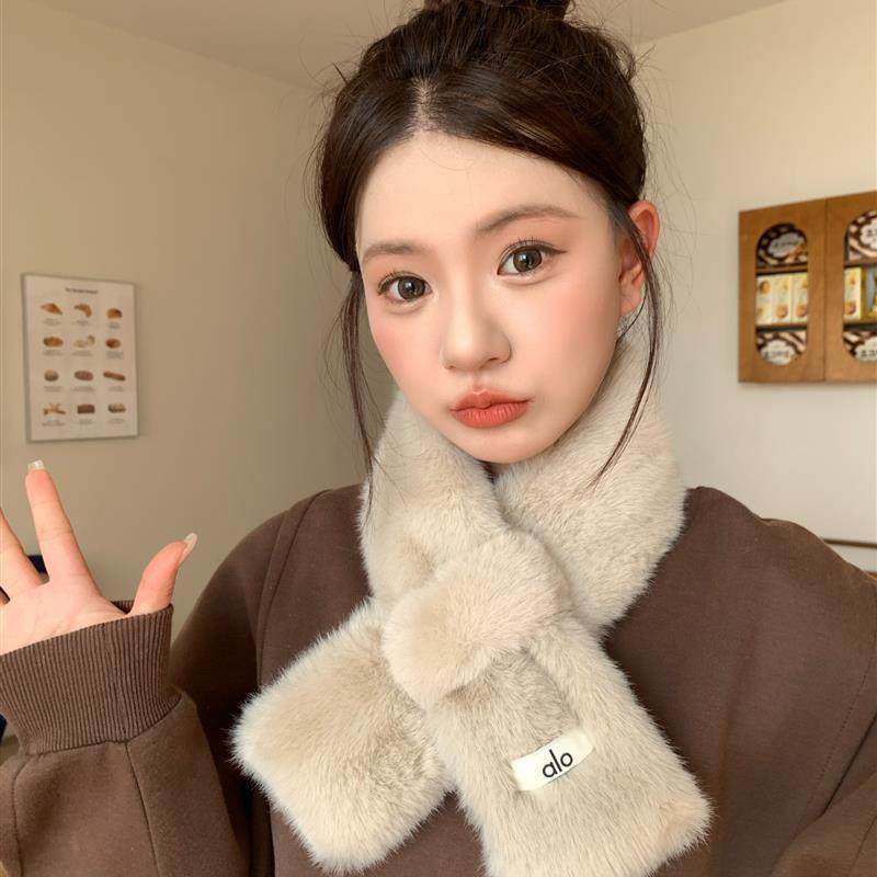 2025新款仿皮草毛绒围巾高品质加厚保暖围脖带标交叉百搭仿兔毛领,服饰配件/皮带/帽子/围巾,围巾/丝巾/披肩,淘宝优惠券,粉丝福利购,淘宝优惠卷