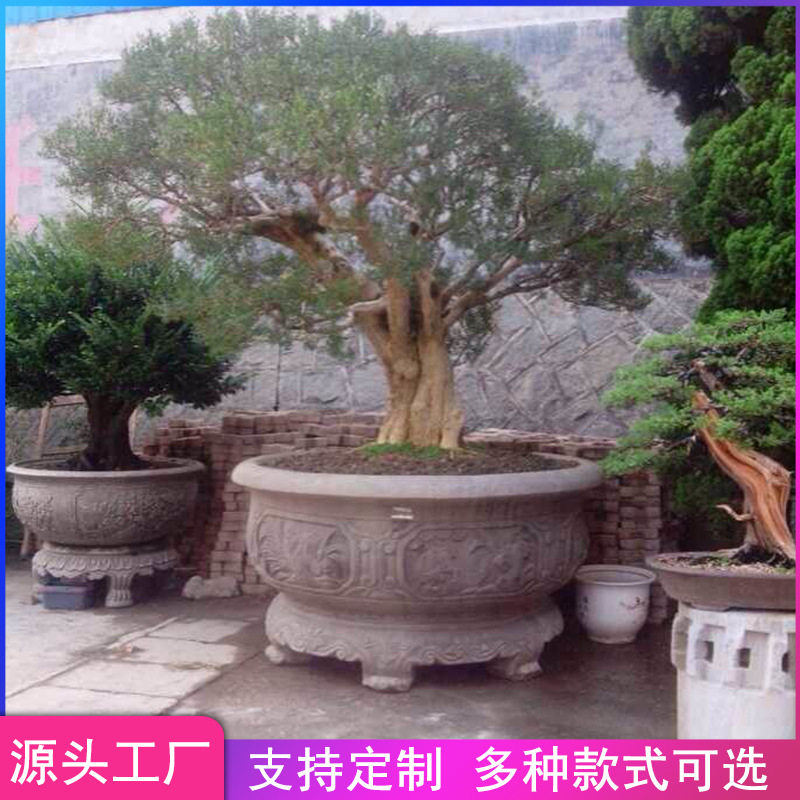 公园摆件石雕花钵广场造景?