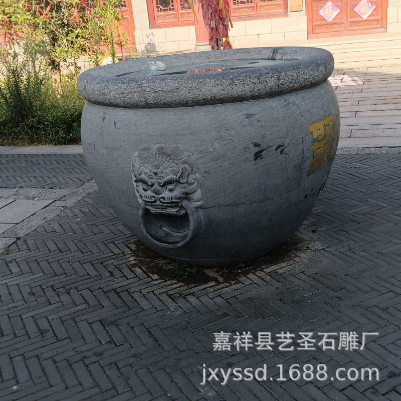 定制石雕仿古聚宝盆花盆