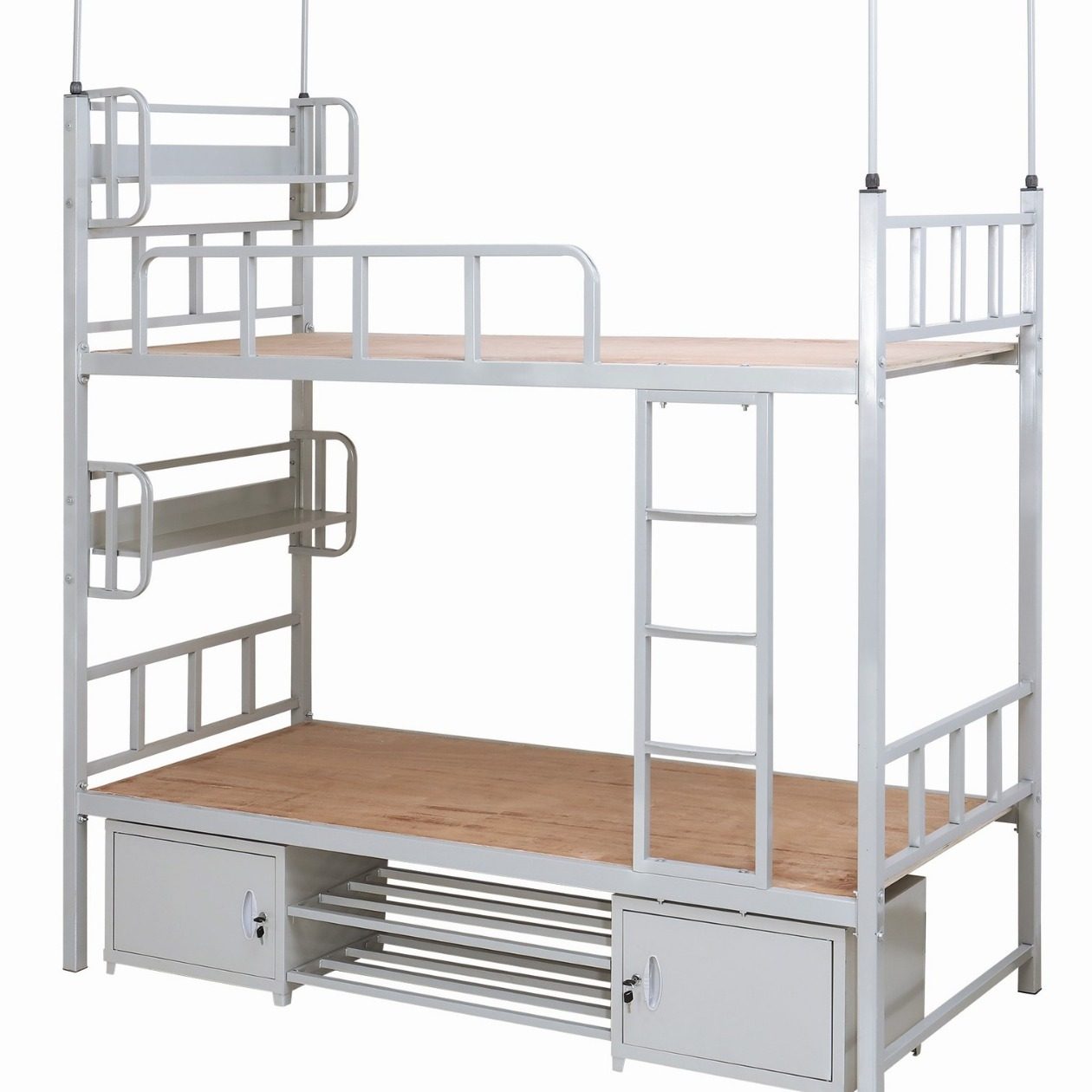 上下铁架床上下铺双层高低床书架储物柜蚊帐杆企业员工学生宿舍