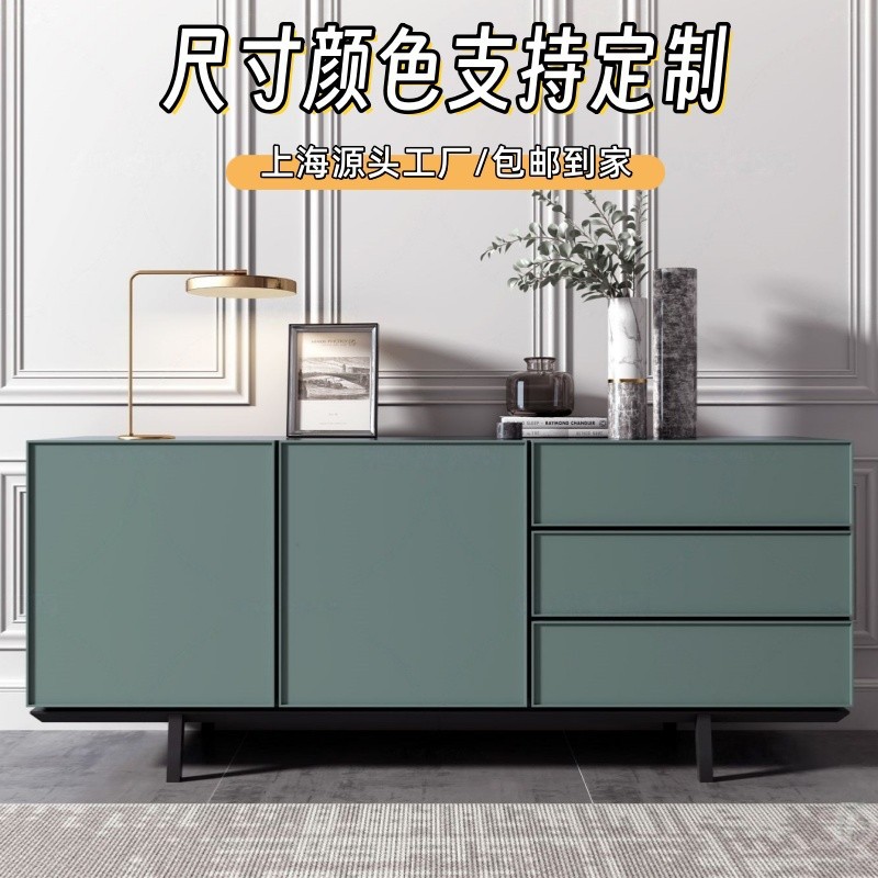 北欧意式红色烤漆实木餐边柜