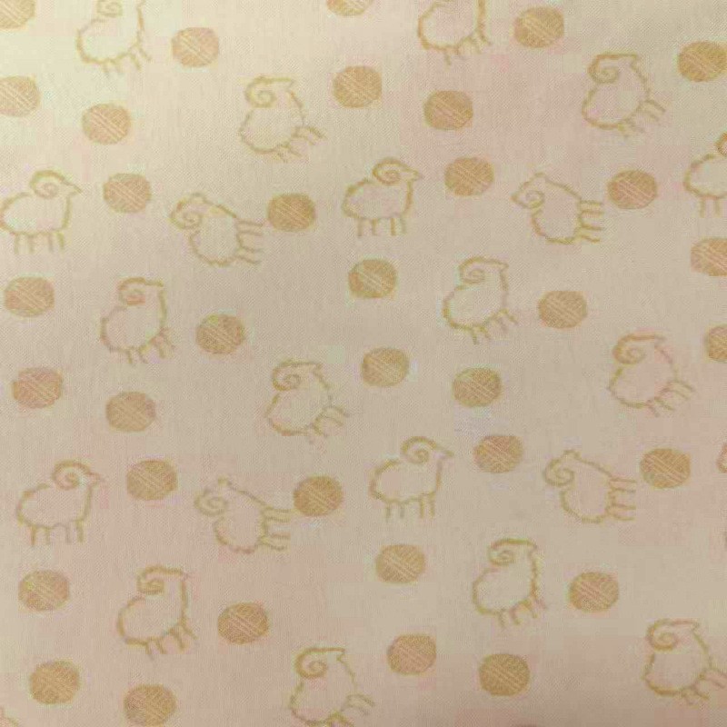 屈力纺织现货批发棕色小羊提花彩棉有机棉面料婴幼儿服装厂家供应