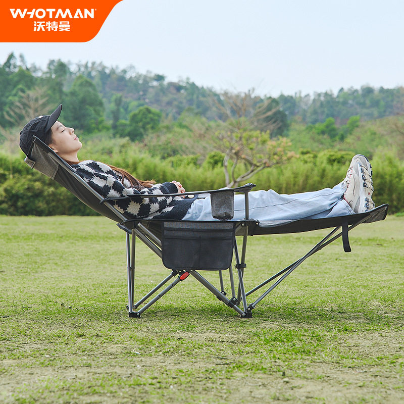 沃特曼户外折叠椅午休躺椅室外休息椅阳离子布四档可调节坐躺椅