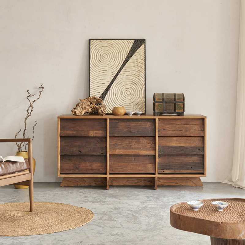 至高美侘寄风实木九斗柜日式收纳餐边柜中古玄关柜酒店民宿家具柜,3C数码配件,摄像机配件,淘宝优惠券,粉丝福利购,淘宝优惠卷