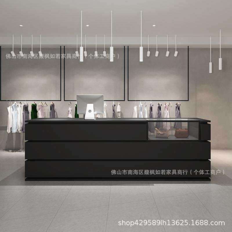 简约现发店童装服装店铺吧台收银台小型咖啡店陈列柜台前台接待台