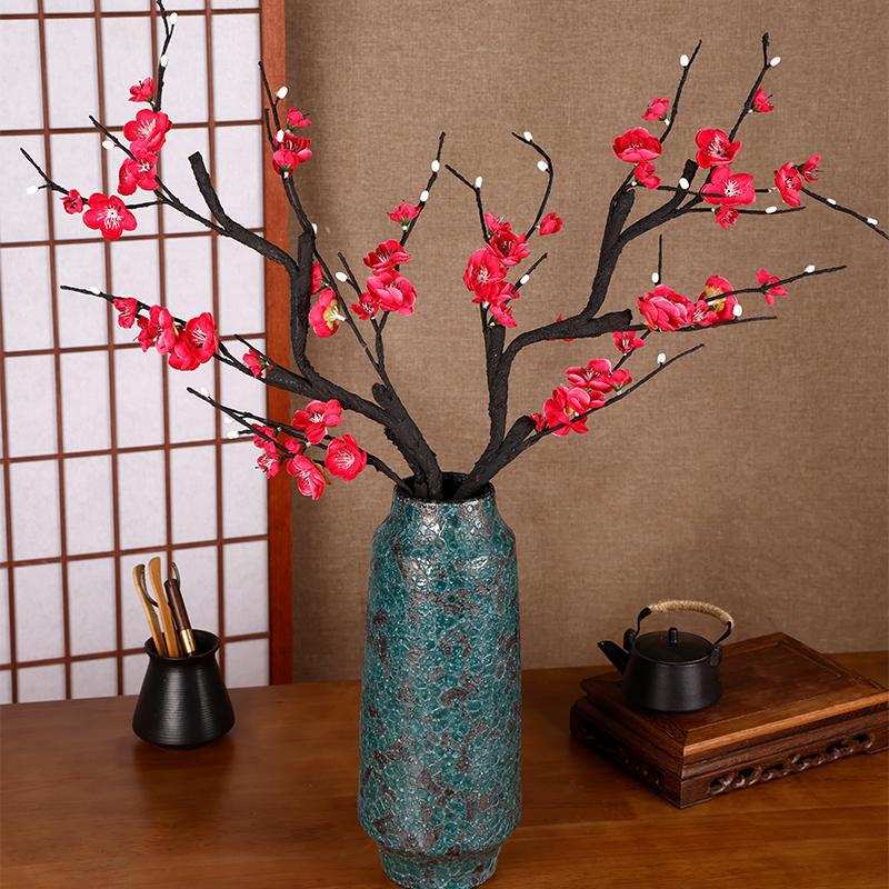 仿真梅花腊梅假花摆件中式客厅玄关电视柜装饰花艺插花摆设娟花