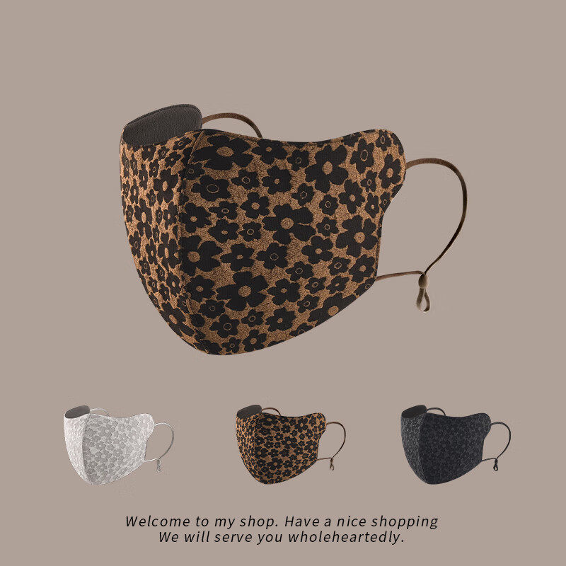 口罩女士高颜值2026新款冬季小碎花防风保暖成人可水洗反复使用