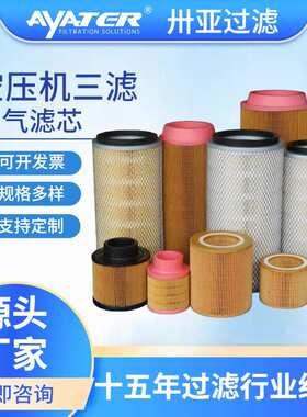 卅亚过滤木浆纸滤芯螺杆空压机滤芯 6.4212.0空气滤芯200X95X290