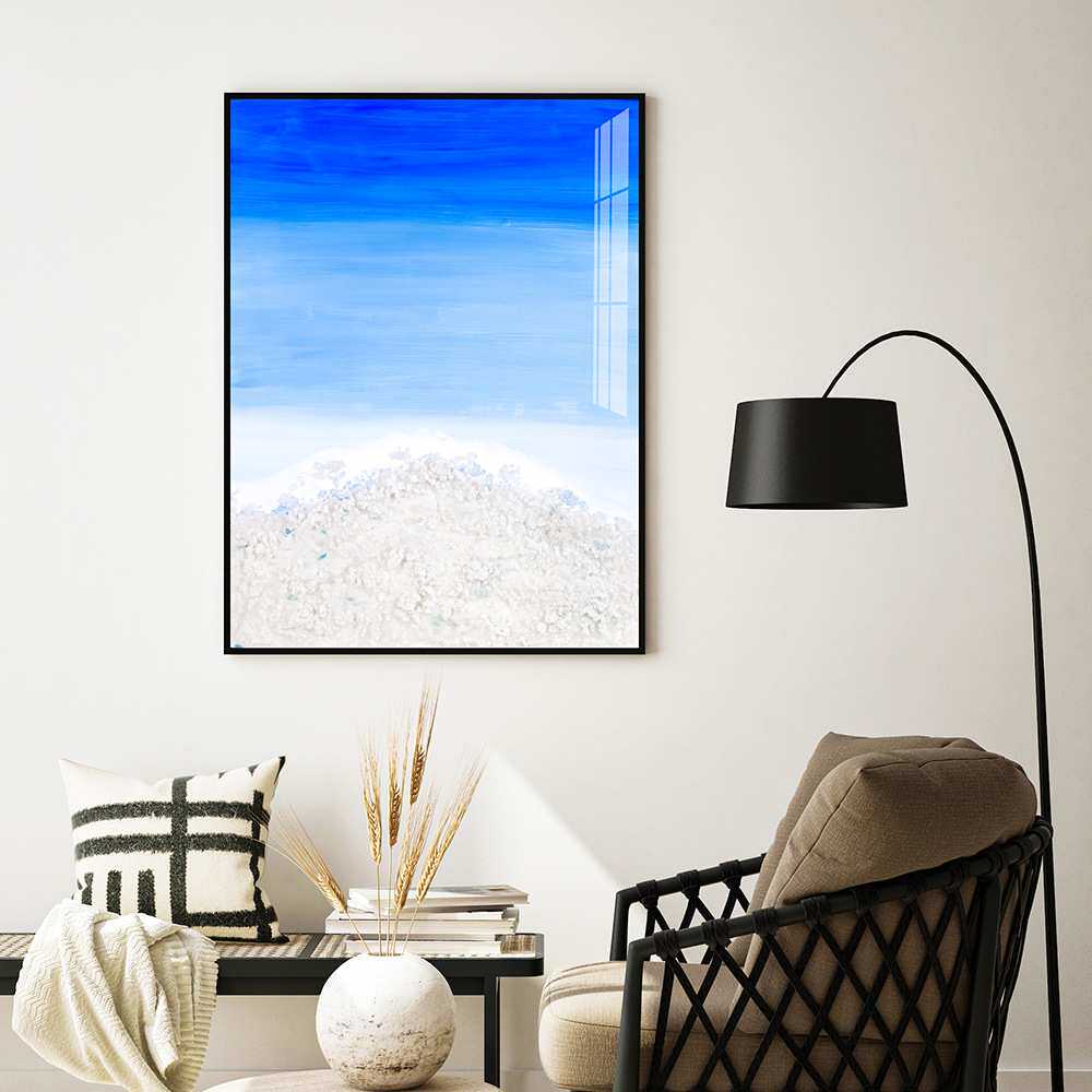 定制手工彩绘天然水晶家居装饰壁画客厅玄关沙发背景墙现代挂画