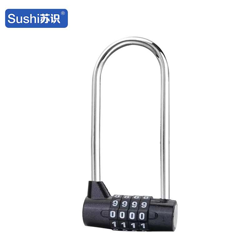 苏识 ZCU954黑 四位密码锌合金U型密码锁长梁 (计价单位:个)黑