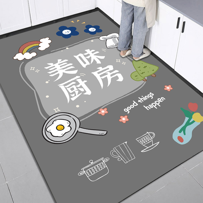 硅藻泥厨房地垫防滑防油吸水脚垫家用耐脏免洗可擦地毯防污专用垫