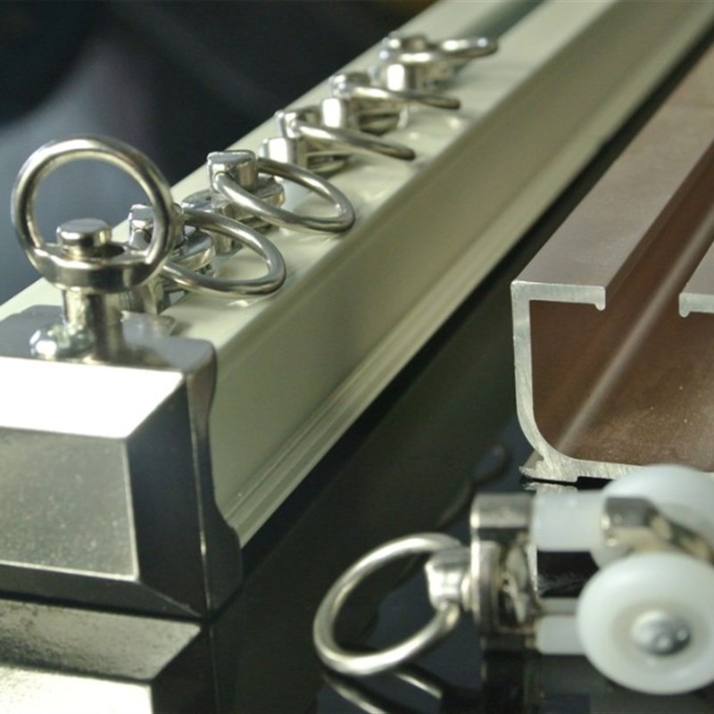 重型铝合金窗帘轨道直轨方窗帘杆滑轨单双轨罗马杆导轨侧顶装