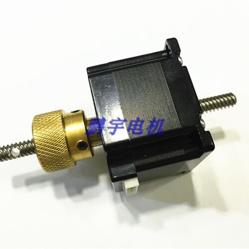 57直线电机带螺母丝杆螺距8mm丝长度125mm可手动电动往复推杆电机