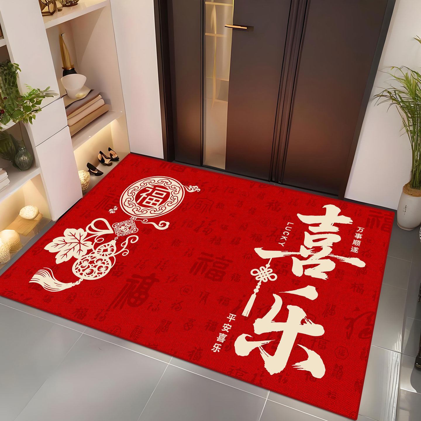 入户门地垫进门门垫2025新款红色硅藻泥喜庆地毯门口玄关防滑脚垫,居家布艺,入户地垫,淘宝优惠券,粉丝福利购,淘宝优惠卷