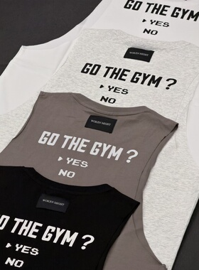 WOKEN MIGHT 训练背心 速干无袖坎肩标语印花健身显壮