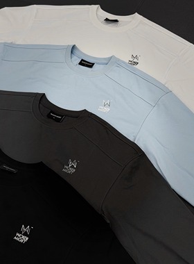 WOKEN MIGHT 本源系列 长袖基础T恤 LOGO240G索罗娜圆领百搭显壮