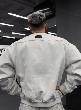 WOKEN MIGHT 本源系列圆领卫衣 秋冬加绒宽松落肩基础百搭