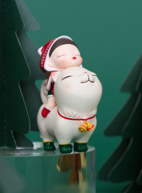 白夜童话耶诞森林摆件汽车载装饰品女友新年节礼物可爱送朋友生日