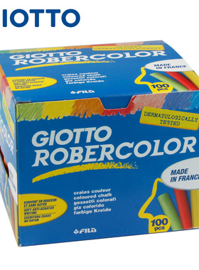 意大利giotto齐多彩色粉笔无尘粉笔白色100支装多色幼儿园儿童家