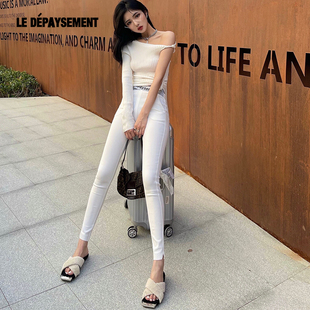 【宣璐同款】LeDepaysement闪闪腰带交叉打底裤修身显瘦小脚裤