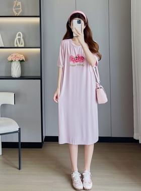 8649#（实拍）夏季 短袖 可拆胸垫 可哺乳T恤裙