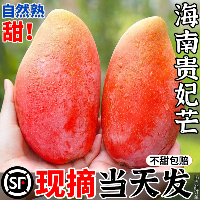 顺丰海南贵妃芒果新鲜大果当季水果树上熟青甜8斤净重礼盒装包邮