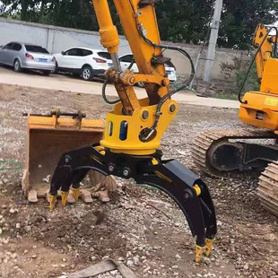 石材作业挖机旋转夹木机 液压回转钩机夹木器双缸木抓手