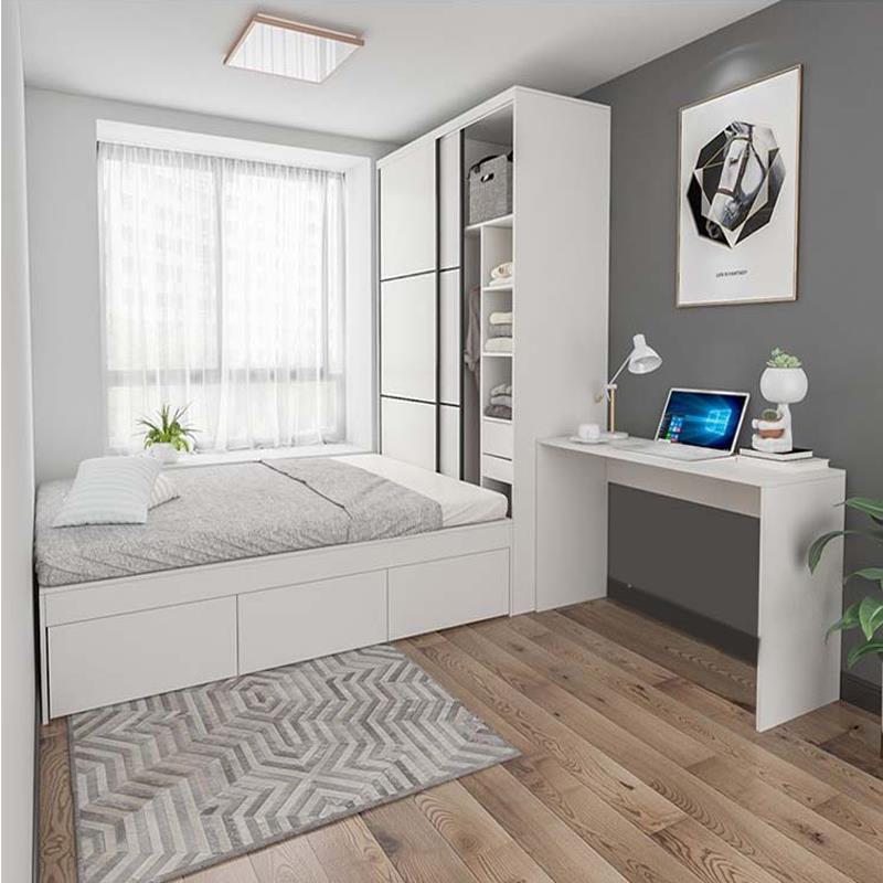 拉门一体推拉物儿童床榻榻米简约小户储衣柜推拉门实木户型卧室床