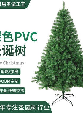 落地加密绿色圣诞树圣诞节装饰品人造仿真大型圣诞树