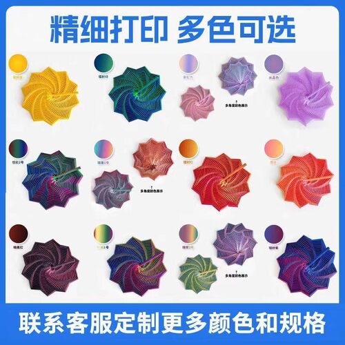 3打印萝卜塔指尖解压儿童益智带手柄视错觉螺旋桌面星型玩具
