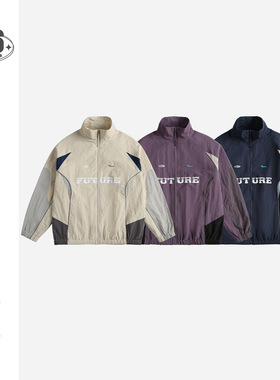 BUILTTOLAST潮牌美式机能风拼色运动山系户外立领夹克外套男女款