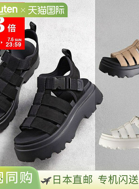 日本直邮UGG W CORA 凉鞋 1152698 女士厚底磨砂皮徽标绑带鞋 彩