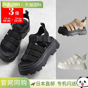 日本直邮UGG W CORA 凉鞋 1152698 女士厚底磨砂皮徽标绑带鞋 彩